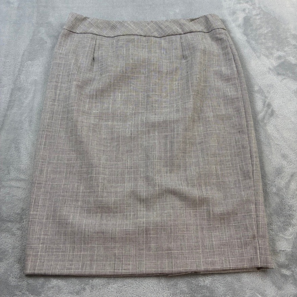 Vtg Pendleton Women's Sz 10 Virgin Wool Glen Plaid Pencil Skirt Grey Made in USA
